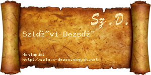 Szlávi Dezső névjegykártya